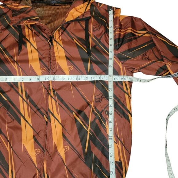 Fox Racing Windbreaker Jacket Mens M Orange All Over Print Motocross Y2K - Picture 6 of 10